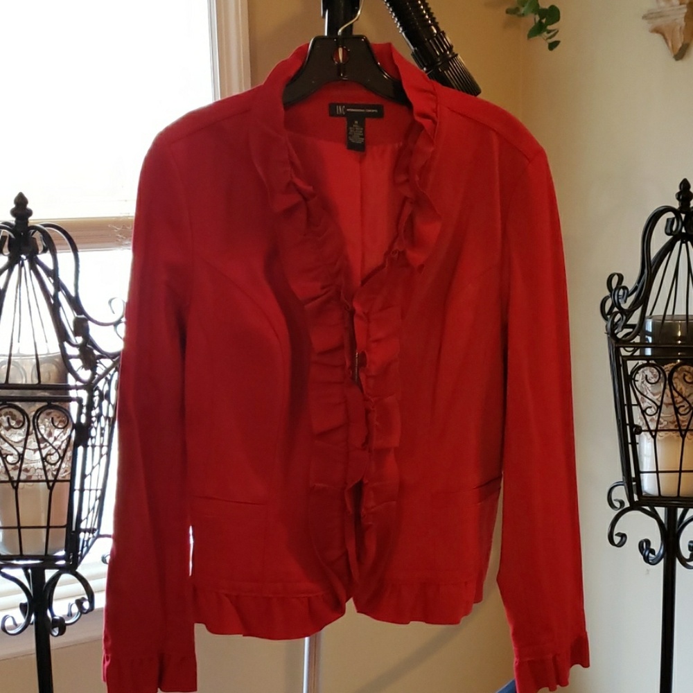 Sale! Ruffled Red Blazer